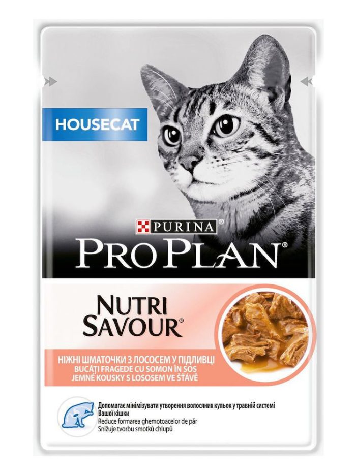 purina pro plan housecat nutrisavour Кусочки с лососем для кошек 85 г