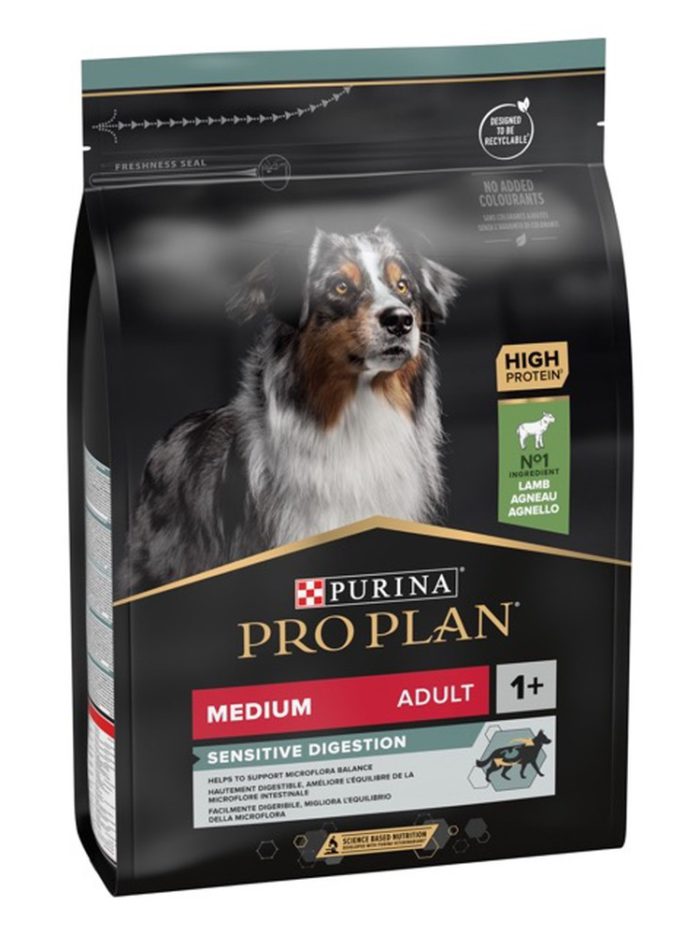 purina pro plan dog adult medium sensitive digestion lamb для собак с ягненком 14 кг