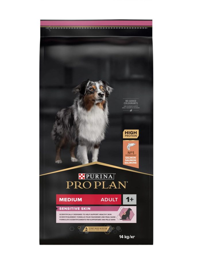 purina pro plan dog adult medium sensitive skin salmon для собак с лососем 14 кг