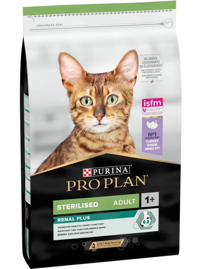 purina pro plan cat adult sterilised renal plus turkey для стерилизованных кошек с индейкой 3 кг