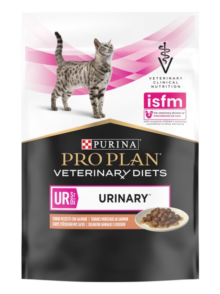 purina veterinary diets ur urinary feline в подливке с лососем для кошек 10х80 г