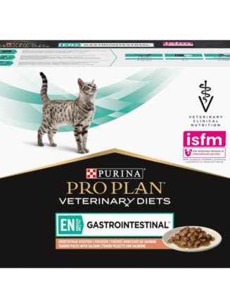 purina veterinary diets en gastrointestinal feline в подливке с лососем для кошек 80 г