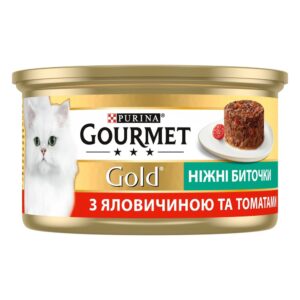 gourmet gold Нежные биточки для кошек с говядиной и томатами 24x85 г