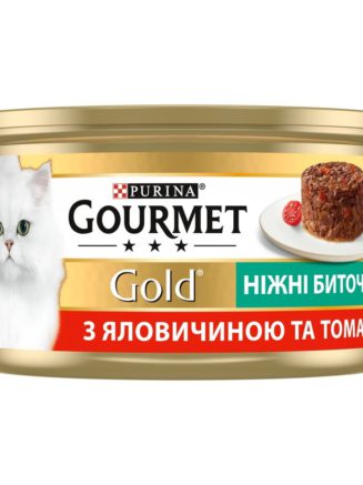 gourmet gold Нежные биточки для кошек с говядиной и томатами 24x85 г