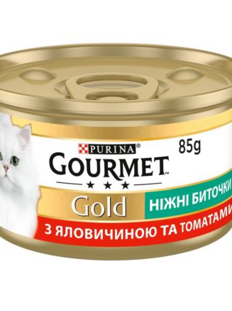 gourmet gold Нежные биточки для кошек с говядиной и томатами 24x85 г