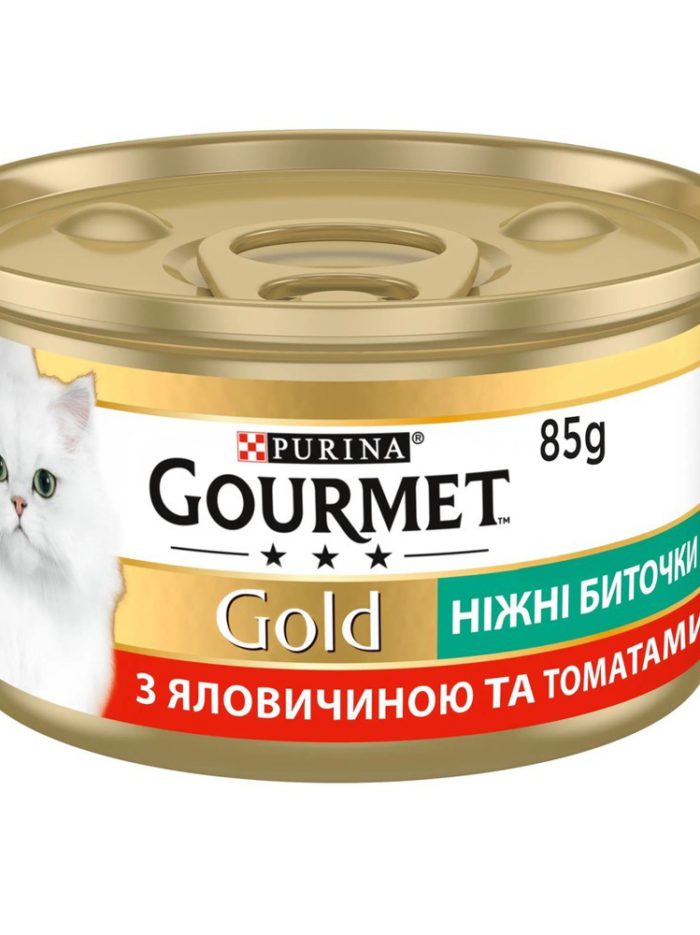 gourmet gold Нежные биточки для кошек с говядиной и томатами 24x85 г