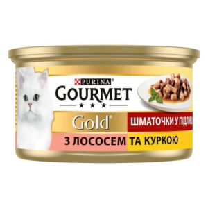 gourmet gold Кусочки в соусе для кошек с лососем и цыпленком 24x85 г