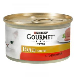 gourmet gold для кошек паштет с говядиной 24x85 г
