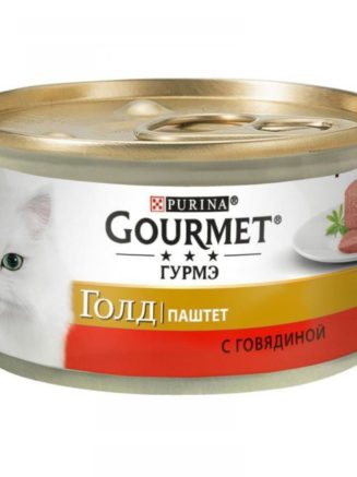 gourmet gold для кошек паштет с говядиной 24x85 г