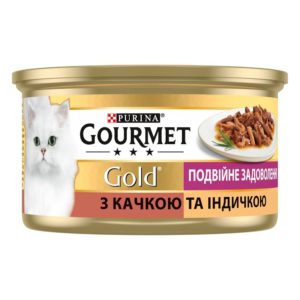 gourmet gold для кошек с уткой и индейкой, кусочки в подливе 24x85 г