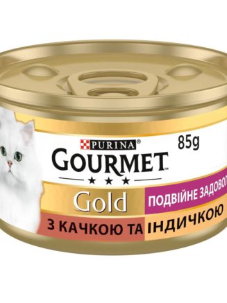 gourmet gold для кошек с уткой и индейкой, кусочки в подливе 24x85 г