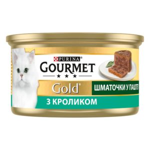 gourmet gold для кошек с кроликом, кусочки в паштете 24x85 г