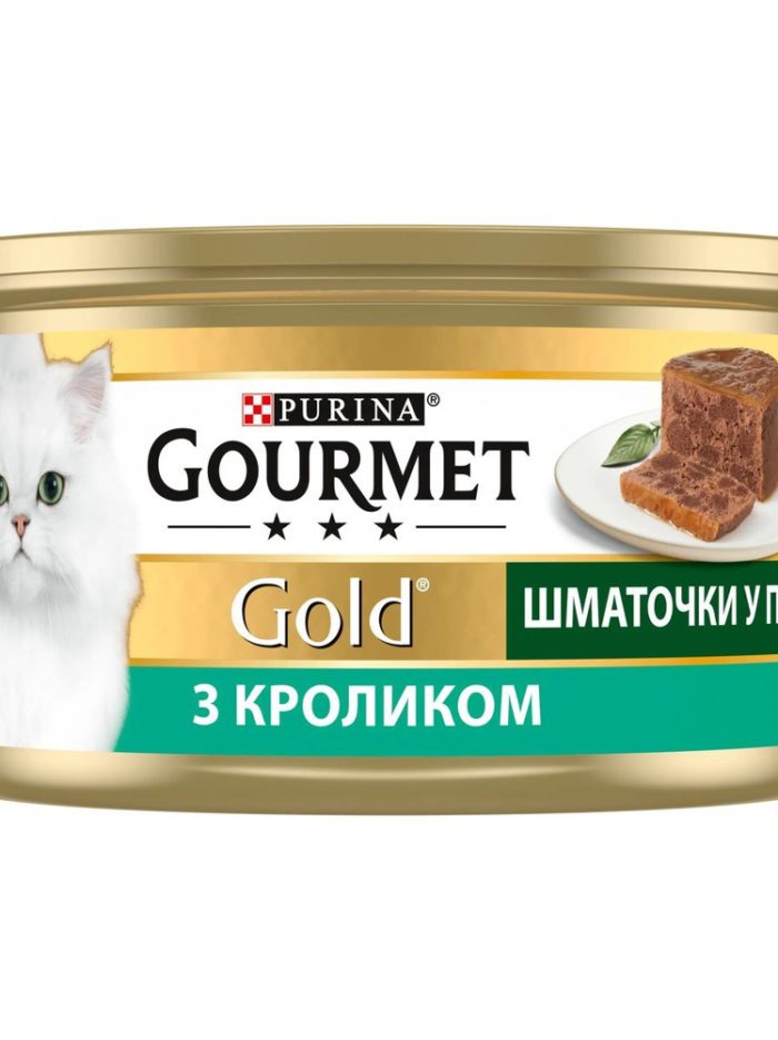 gourmet gold для кошек с кроликом, кусочки в паштете 24x85 г