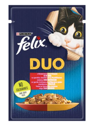 Влажный корм для кошек felix sensations sauces, с говядиной и птицей, 26*85 г