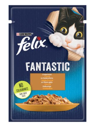 Влажный корм для кошек felix fantastic, с индейкой, 26*85 г