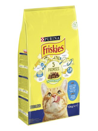 purina friskies sterilised для стерилизованных кошек с лососем и овощами 10 кг