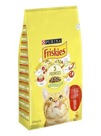 purina friskies для кошек с говядиной, курицей и овощами 10 кг