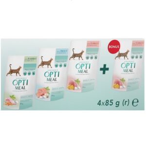 optimeal adult cats multi taste №4 для кошек ассорти набор (3+1) 340 г