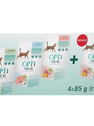 optimeal adult cats multi taste №4 для кошек ассорти набор (3+1) 340 г