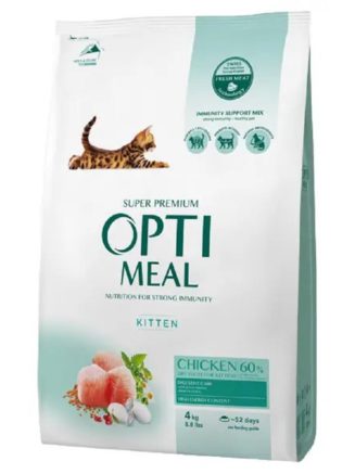 optimeal kittens chicken для котят с курицей 4 кг