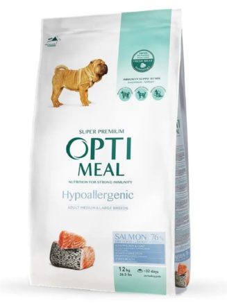 optimeal hypoallergenic medium large для собак с лососем 12 кг