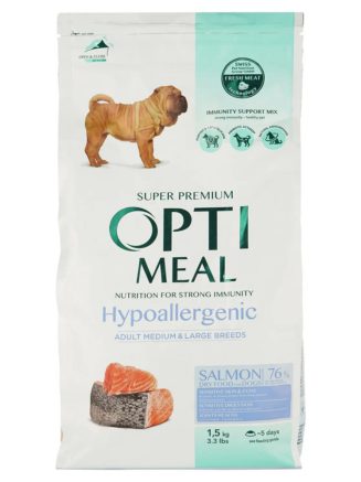 optimeal hypoallergenic medium and large для собак с лососем 1.5 кг