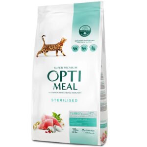 optimeal sterilised turkey для стерилизованных кошек с индейкой 10 кг