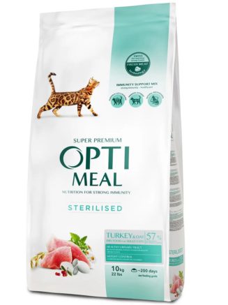 optimeal sterilised turkey для стерилизованных кошек с индейкой 10 кг