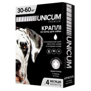 Капли unicum Рremium от блох и клещей для собак 30 60 кг (1пип)