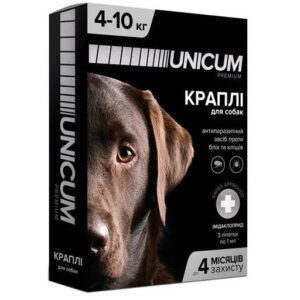 Капли unicum Рremium от блох и клещей для собак 4 10 кг (1пип)