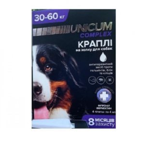 Капли unicum complex Рremium от гельминтов, блох и клещей для собак 10 30 кг (1пип)