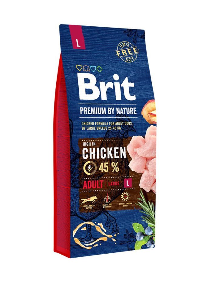 brit premium large l для собак крупных пород с курицей 3 кг