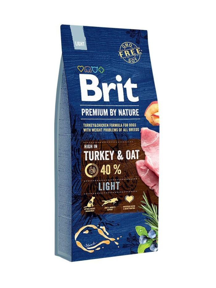 brit premium light для собак с индейкой 15 кг