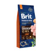 brit premium sport adult для собак с курицей 15 кг