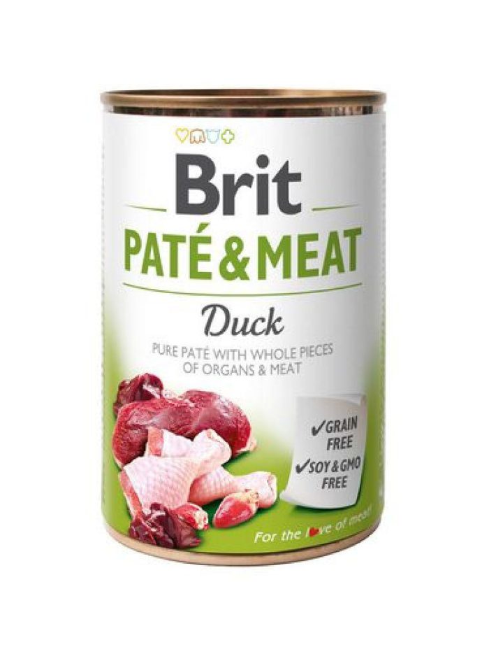 brit pate meat dog для собак паштет с уткой 400 г