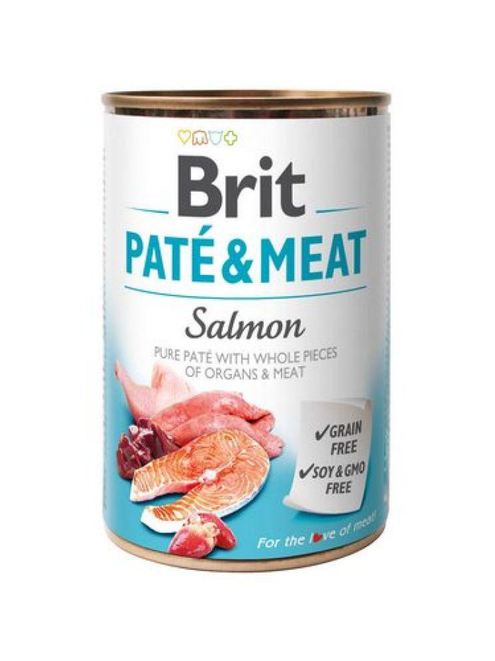 brit pate meat dog для собак паштет с лососем 400 г
