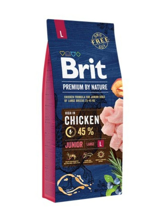 brit premium junior large l для щенков крупных пород с курицей 15 кг