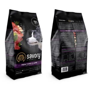 savory medium turkey&lamb для собак средних пород с ягненком 1 кг