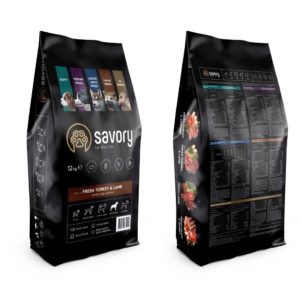 savory medium turkey&lamb для собак средних пород с ягненком 12 кг