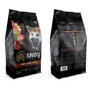 savory large breed turkey lamb для крупных собак с ягненком 3 кг