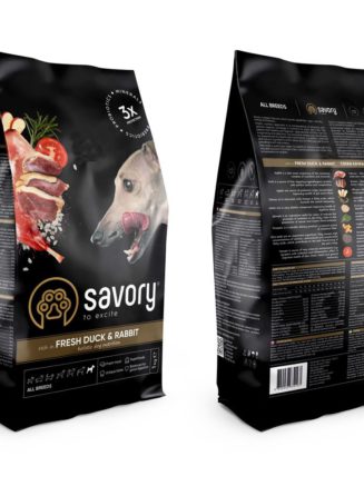 savory all breeds duck rabbit для собак с уткой и кроликом 1 кг
