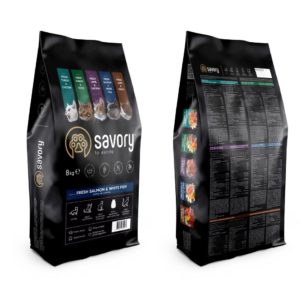 savory adult cat salmon & white fish для кошек с лососем 8 кг