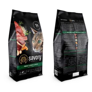 savory fresh turkey & duck для кошек с индейкой и уткой 2 кг
