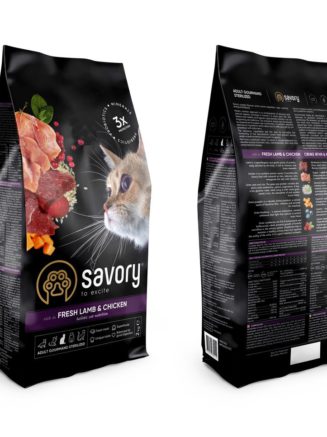 savory sterilised lamb chicken для стерилизованных кошек с ягненком 2 кг