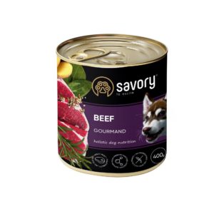 savory dog gourmand beef для собак с говядиной 400 г