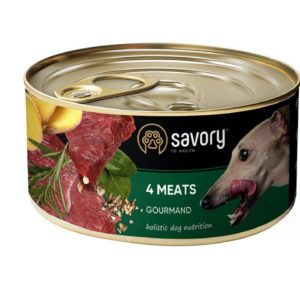 savory dog gourmand 4 meats для собак 4 мяса 200 г