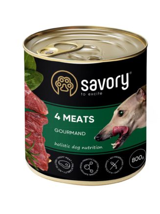 savory dog gourmand 4 meats для собак 4 мяса 800 г