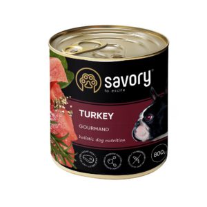 savory dog gourmand turkey для собак с индейкой 800 г