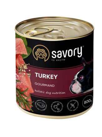 savory dog gourmand turkey для собак с индейкой 800 г