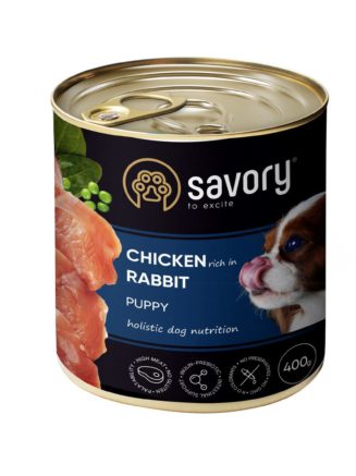 savory dog all breeds puppy rabbit chicken для щенков с курицей и кроликом 400 г